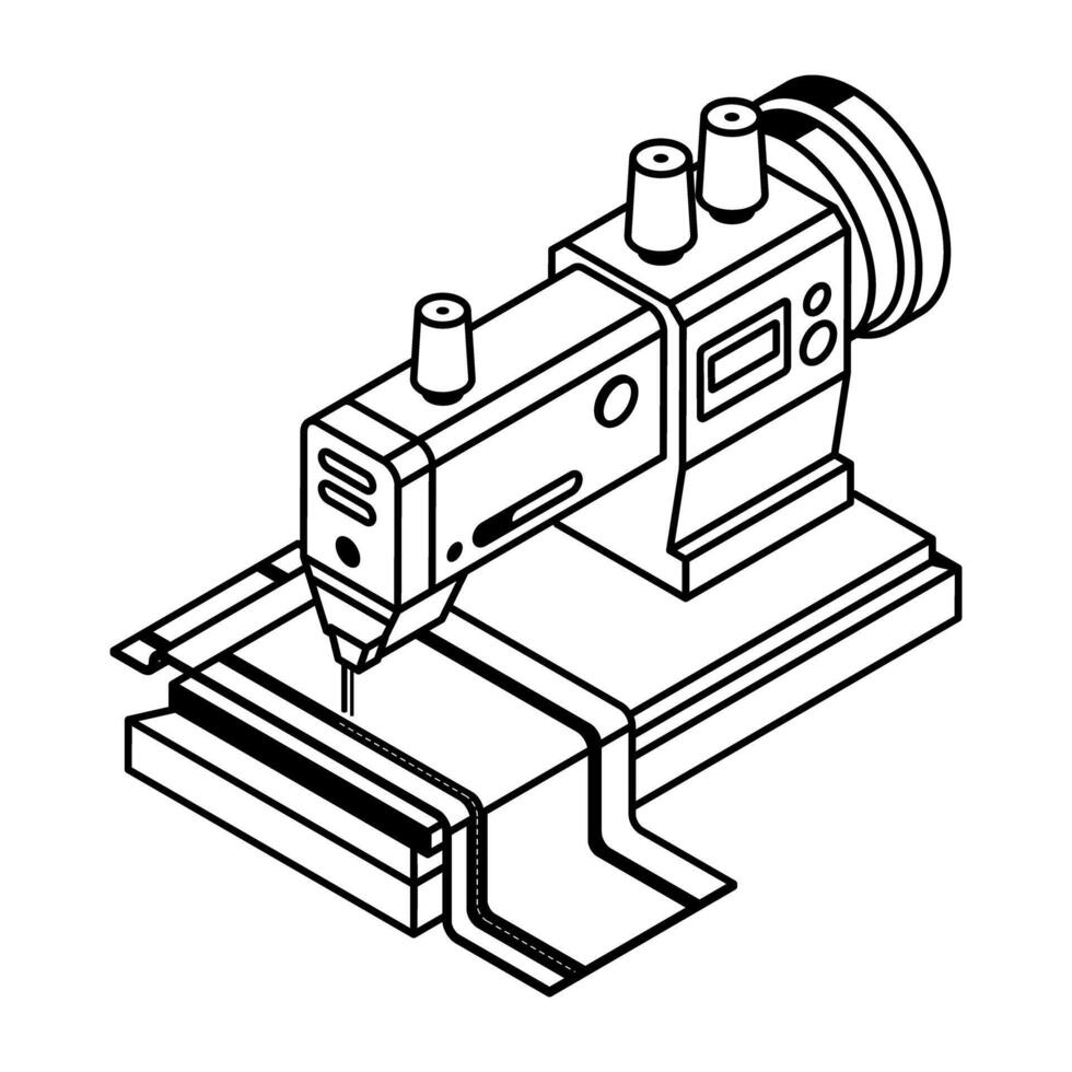 Stitching and Textile Equipment Isometric Icons vector