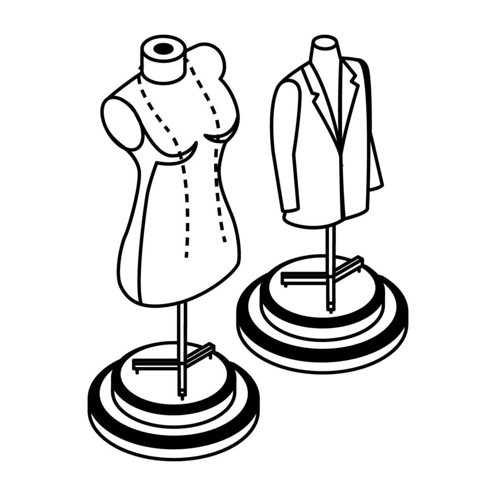 Stitching and Textile Equipment Isometric Icons vector