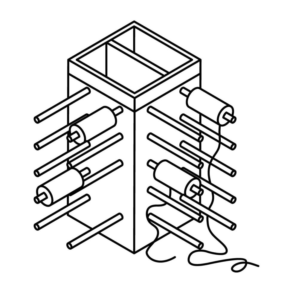 Stitching and Textile Equipment Isometric Icons vector