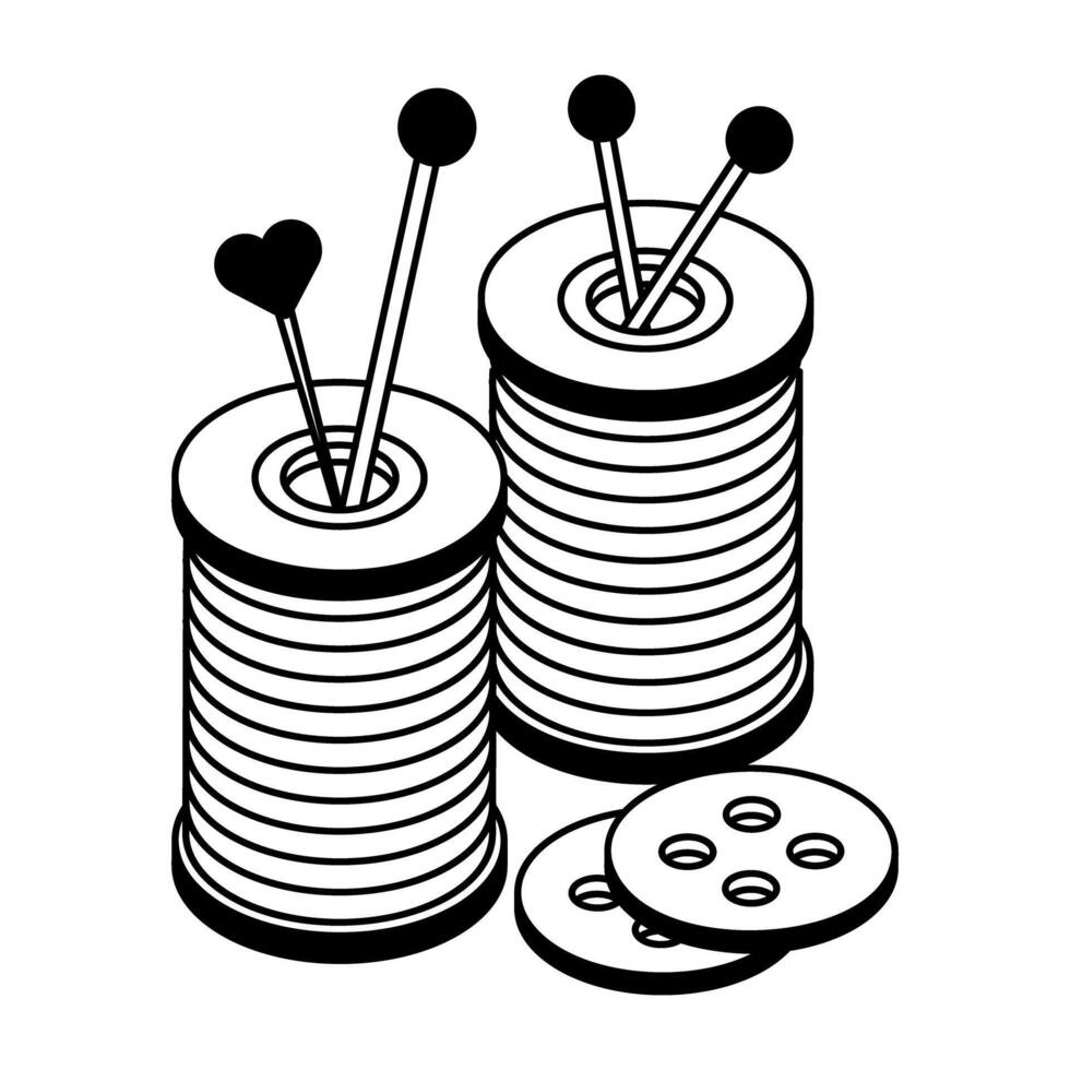 Sewing and Textile Machines Isometric Icons vector