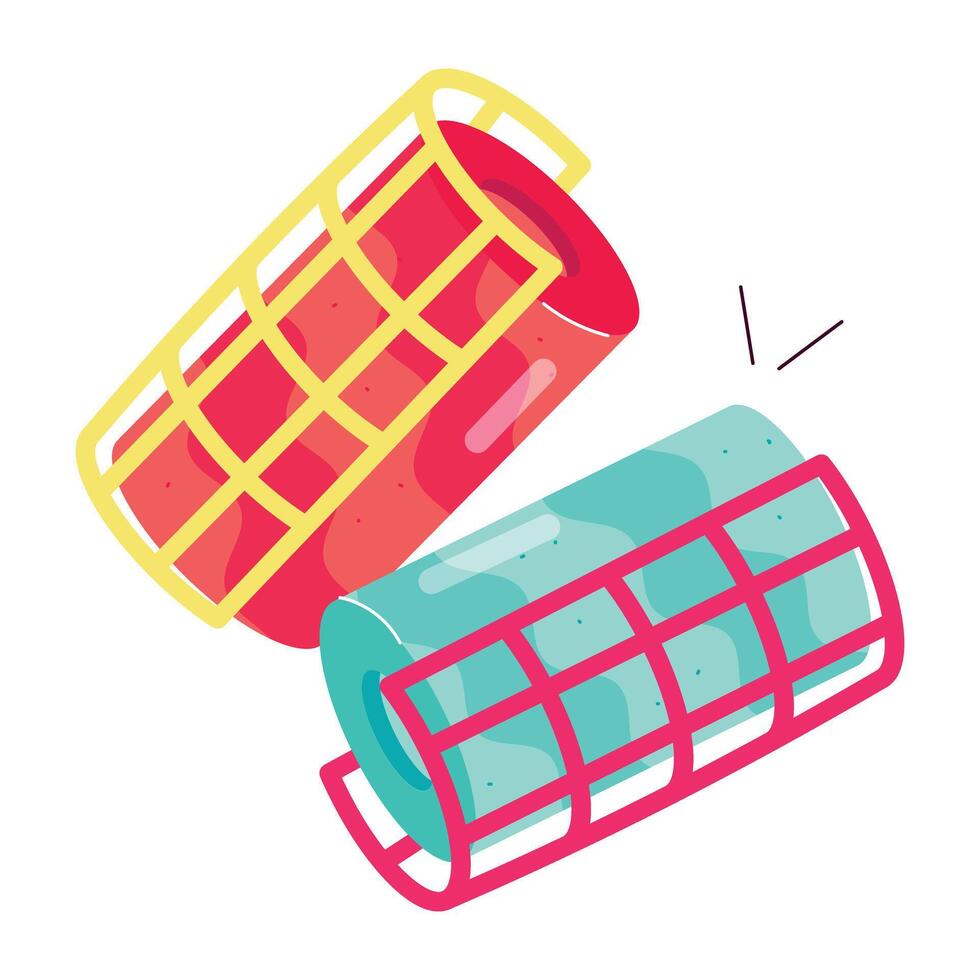 Self Grooming Flat Stickers vector