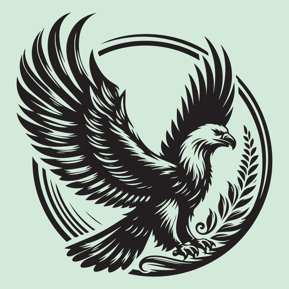 Eagle silhouette illustration vector