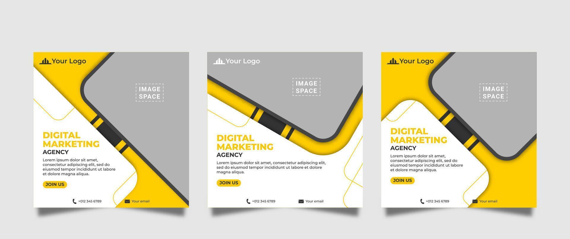 Digital marketing social media post template vector