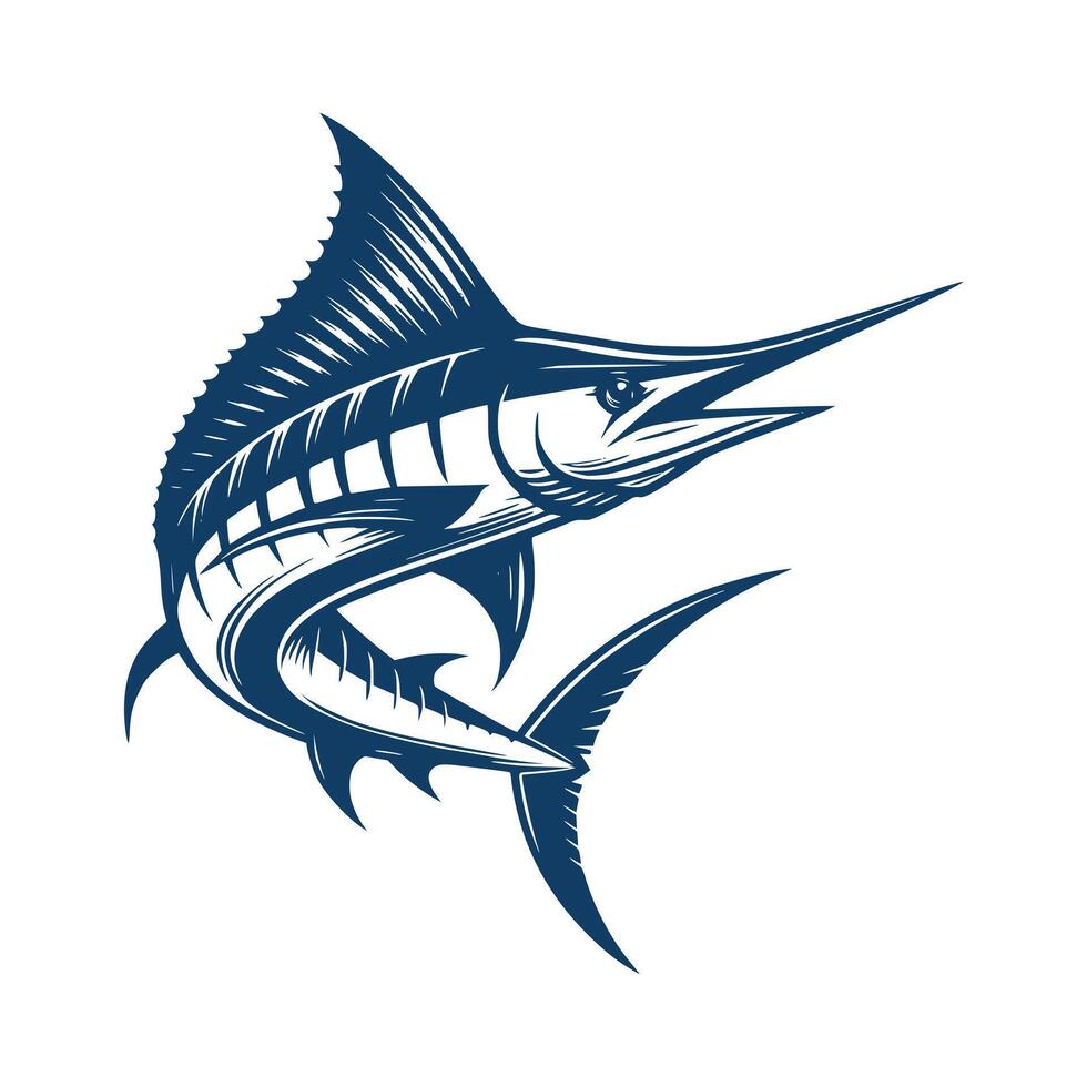 Marlin fish illustration vector