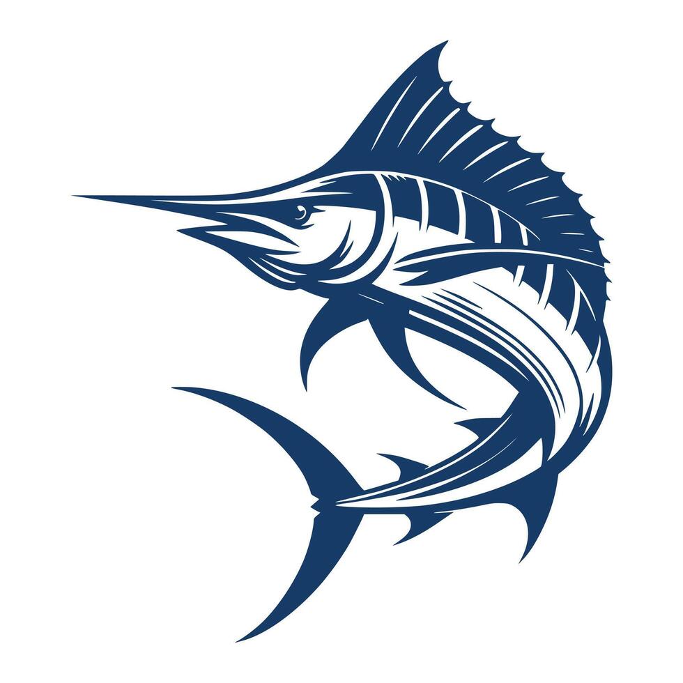 Marlin fish illustration vector