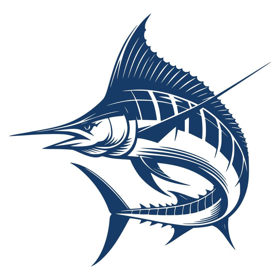 Marlin fish illustration vector