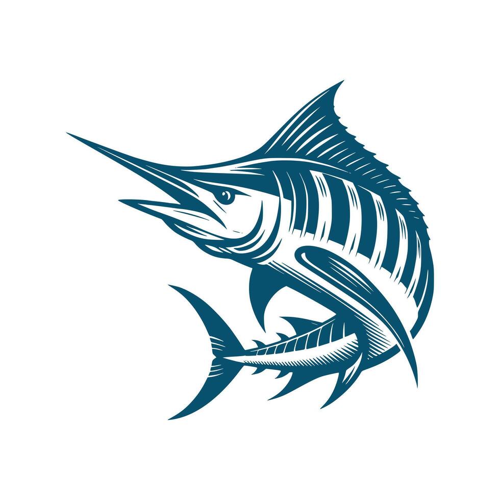 Marlin fish illustration vector