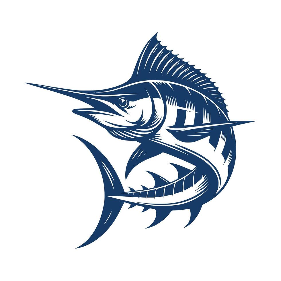 Marlin fish illustration vector