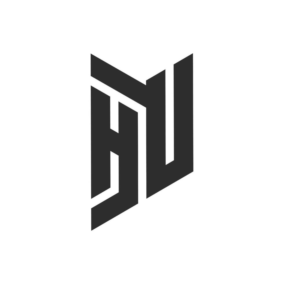HU letter logo, HU Alphabet logo, initials logo vector