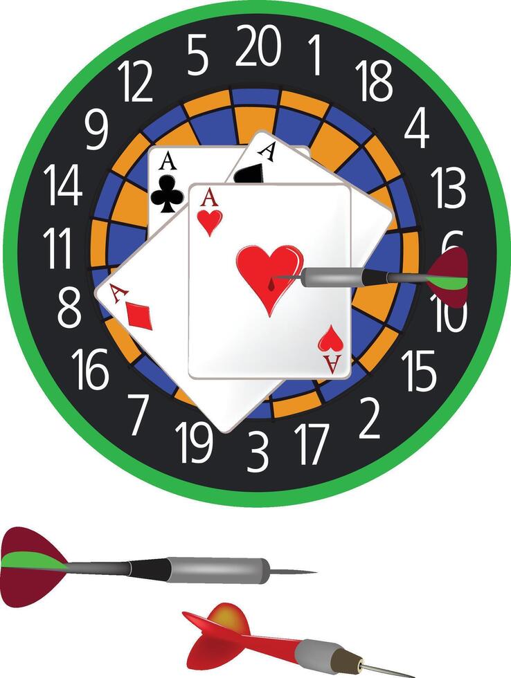 sports game and for pastime with use of darts vector