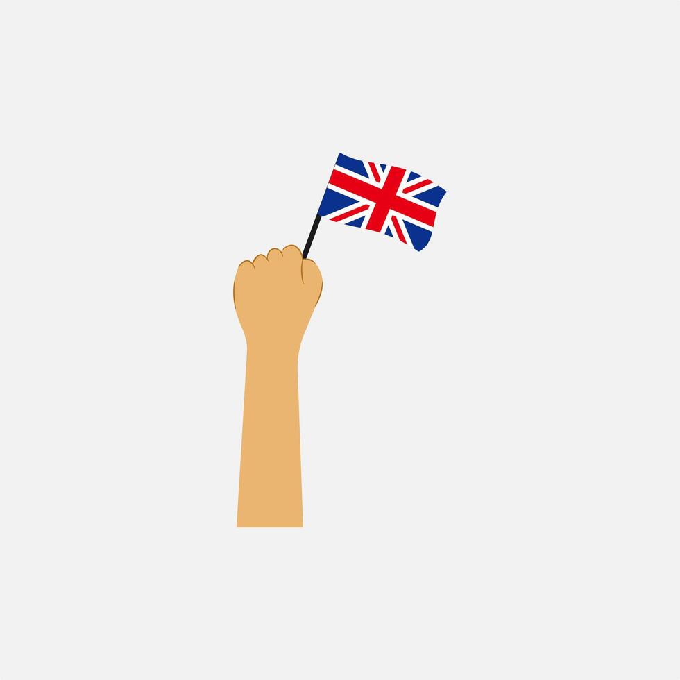 Hand holding country flag isolated on grey background vector