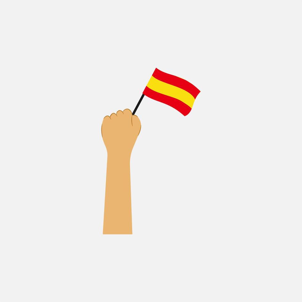 Hand holding country flag isolated on grey background vector