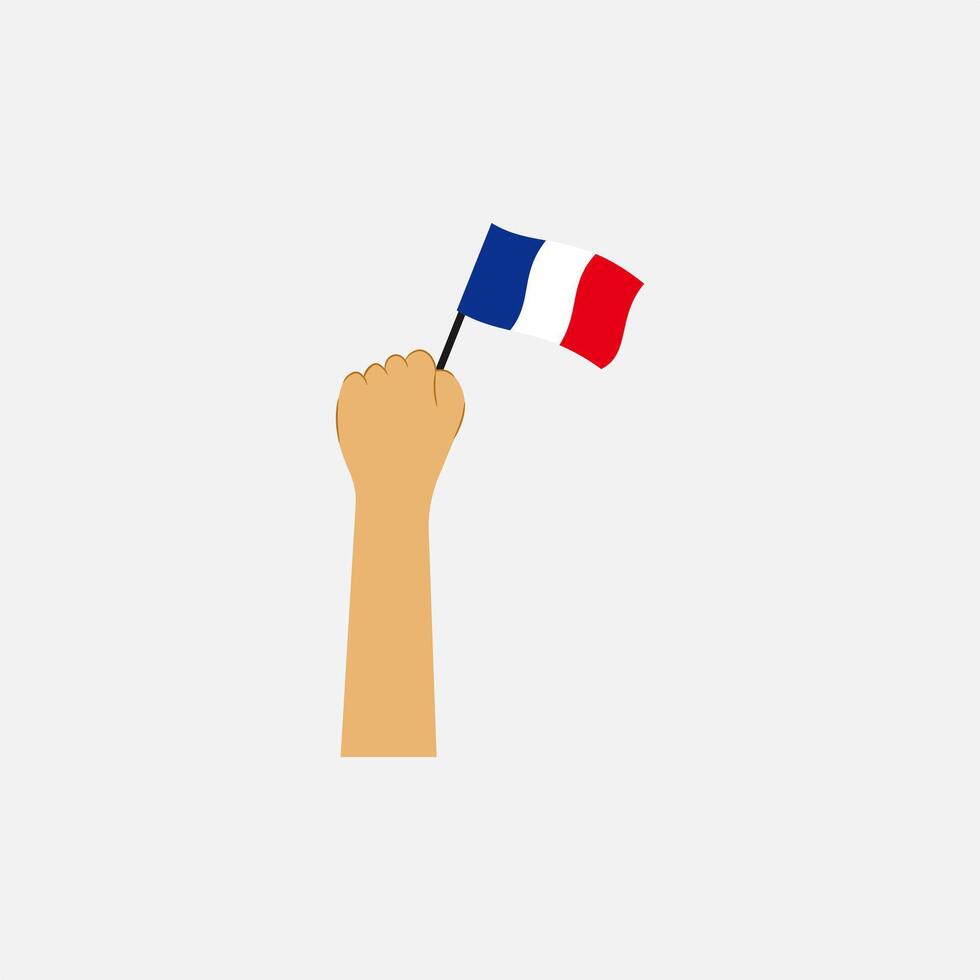 Hand holding country flag isolated on grey background vector