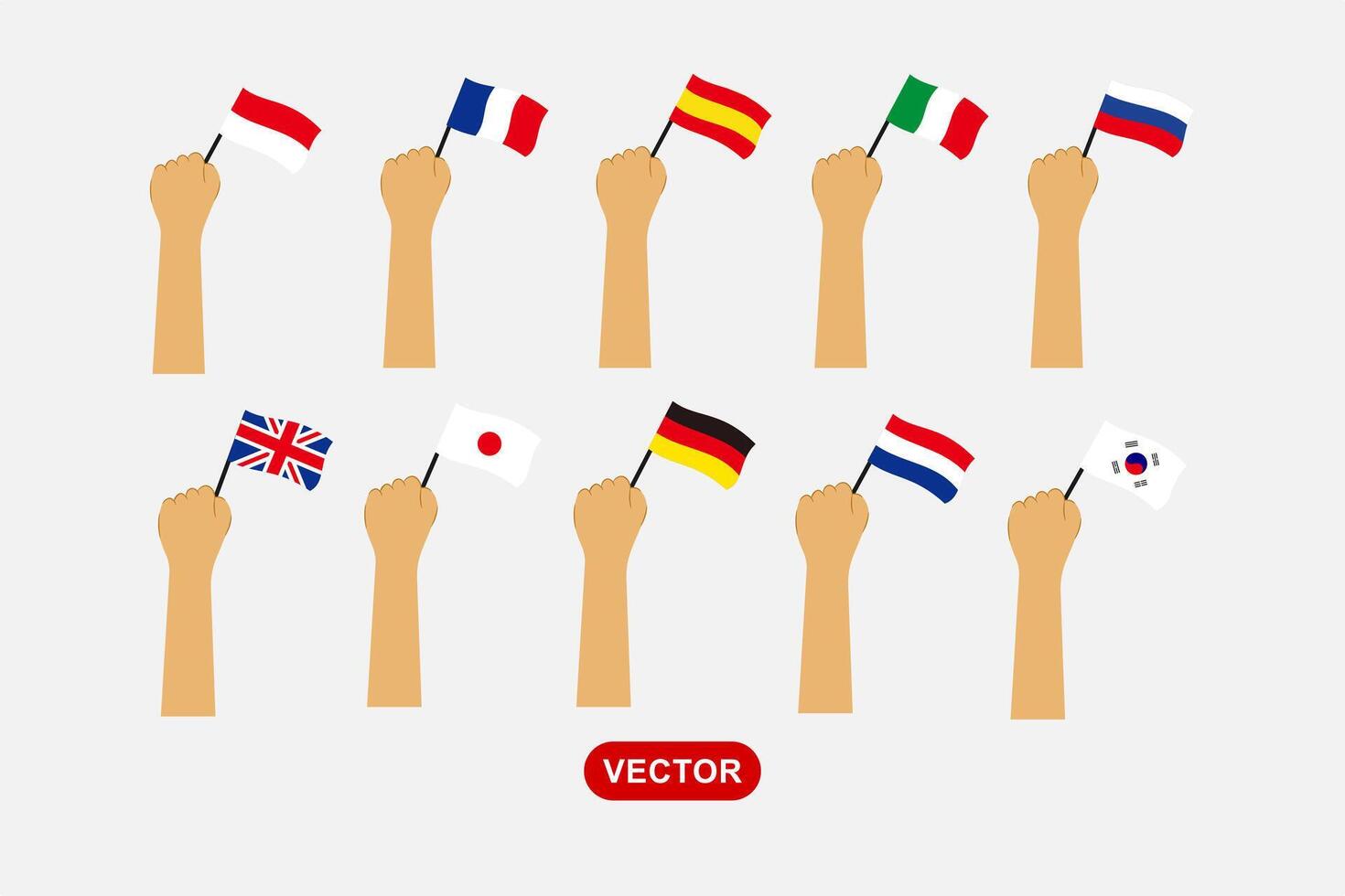 Set country flag icon vector