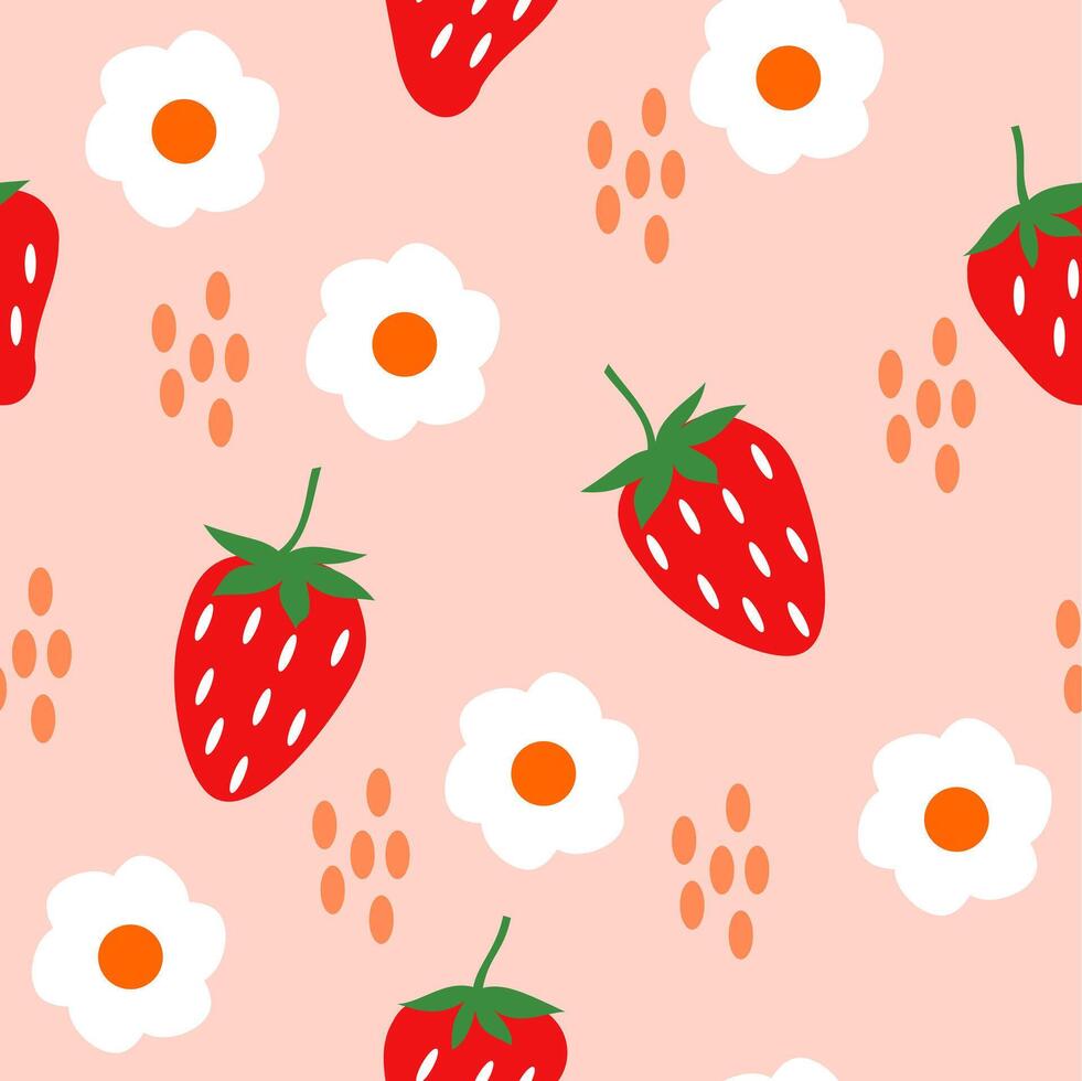 Stawberry Seamless Pattern vector