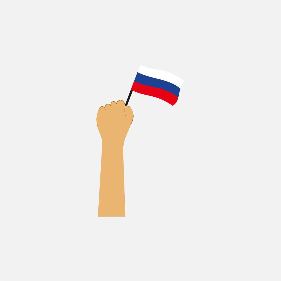 Hand holding country flag isolated on grey background vector