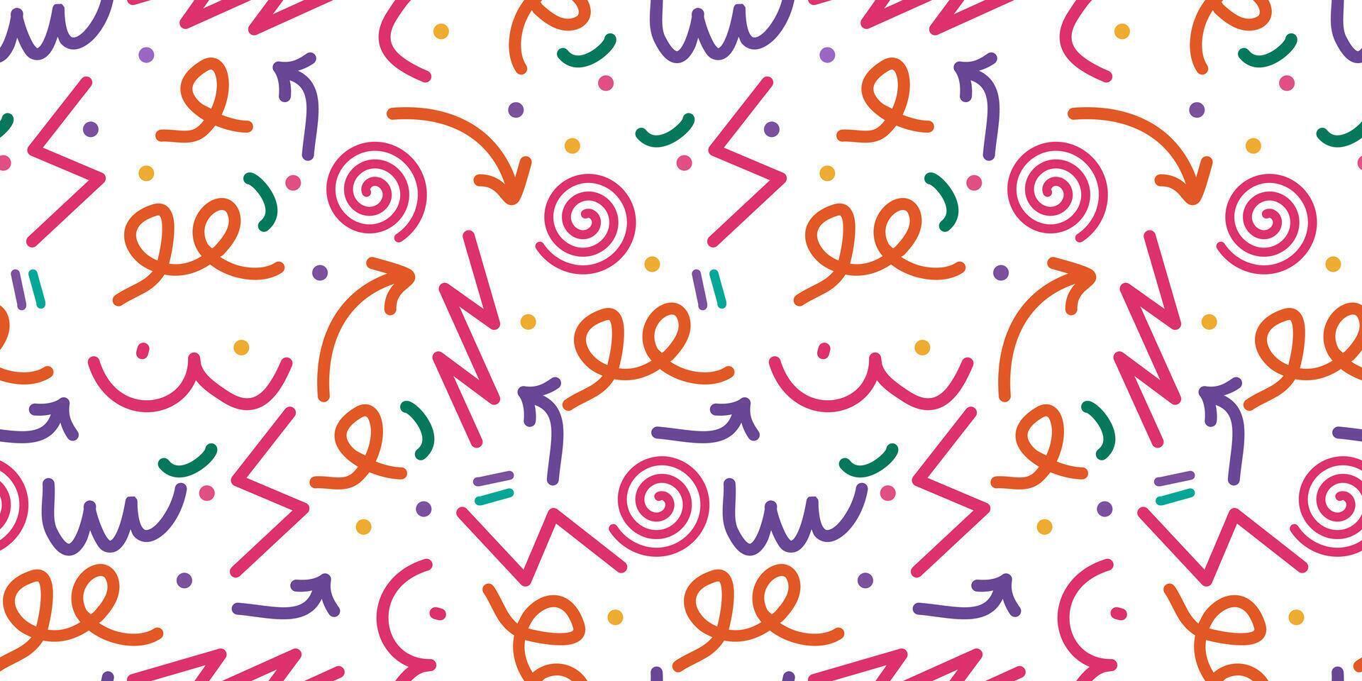 Abstract fun and colorful seamless pattern. kid pattern vector