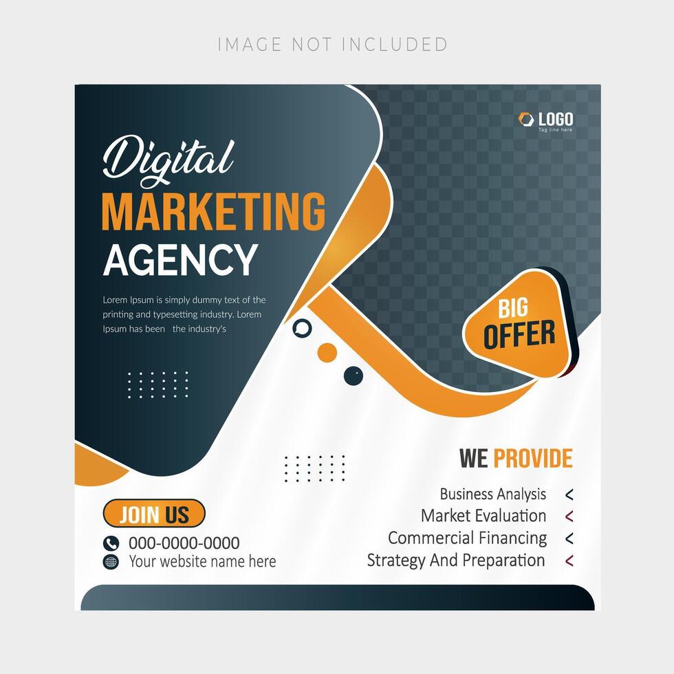 Digital business marketing banner for social media post template vector