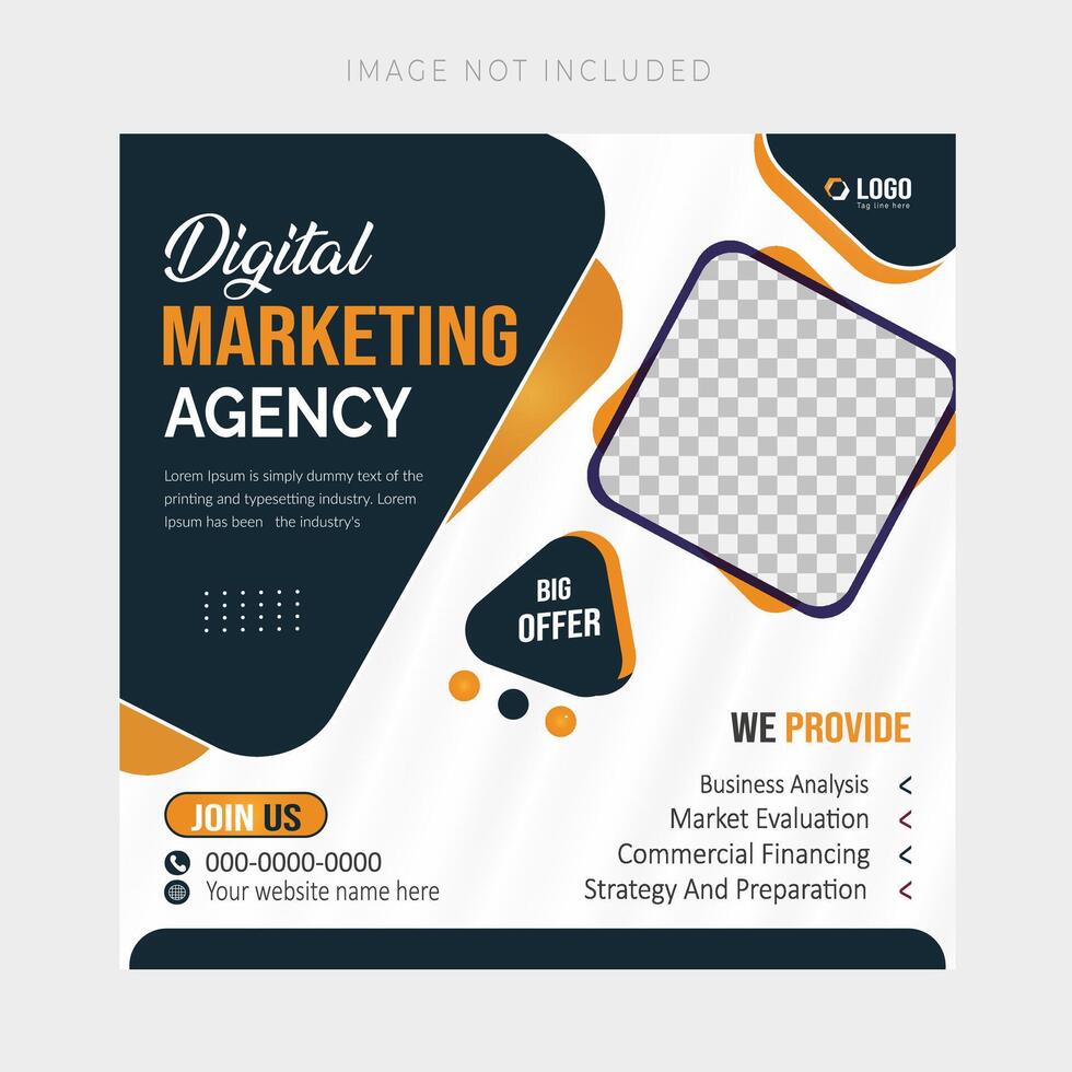 Digital business marketing banner for social media post template vector