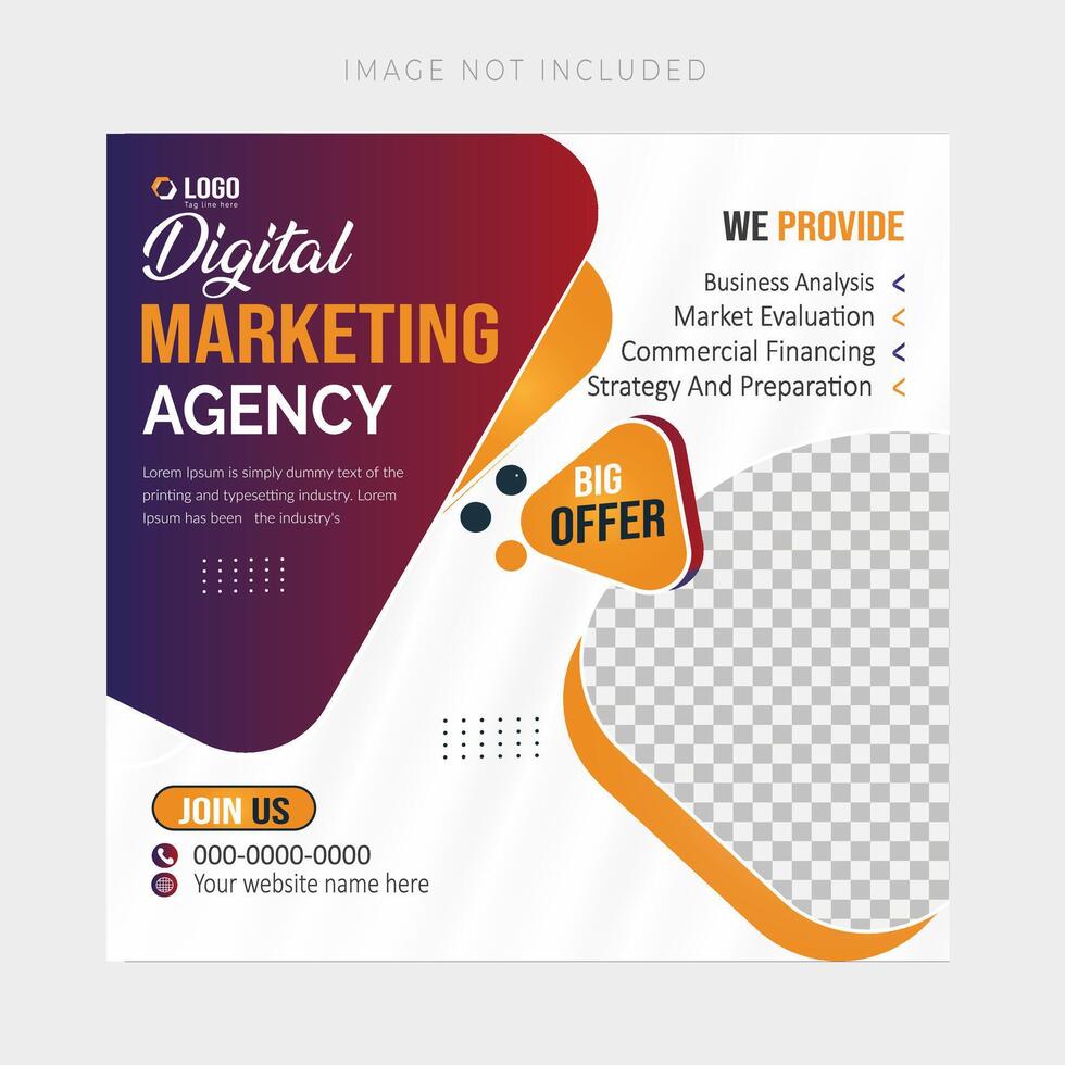 Digital business marketing banner for social media post template vector