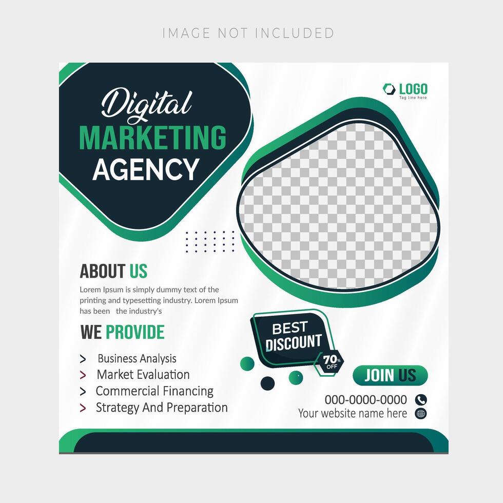 Digital business marketing banner for social media post template vector