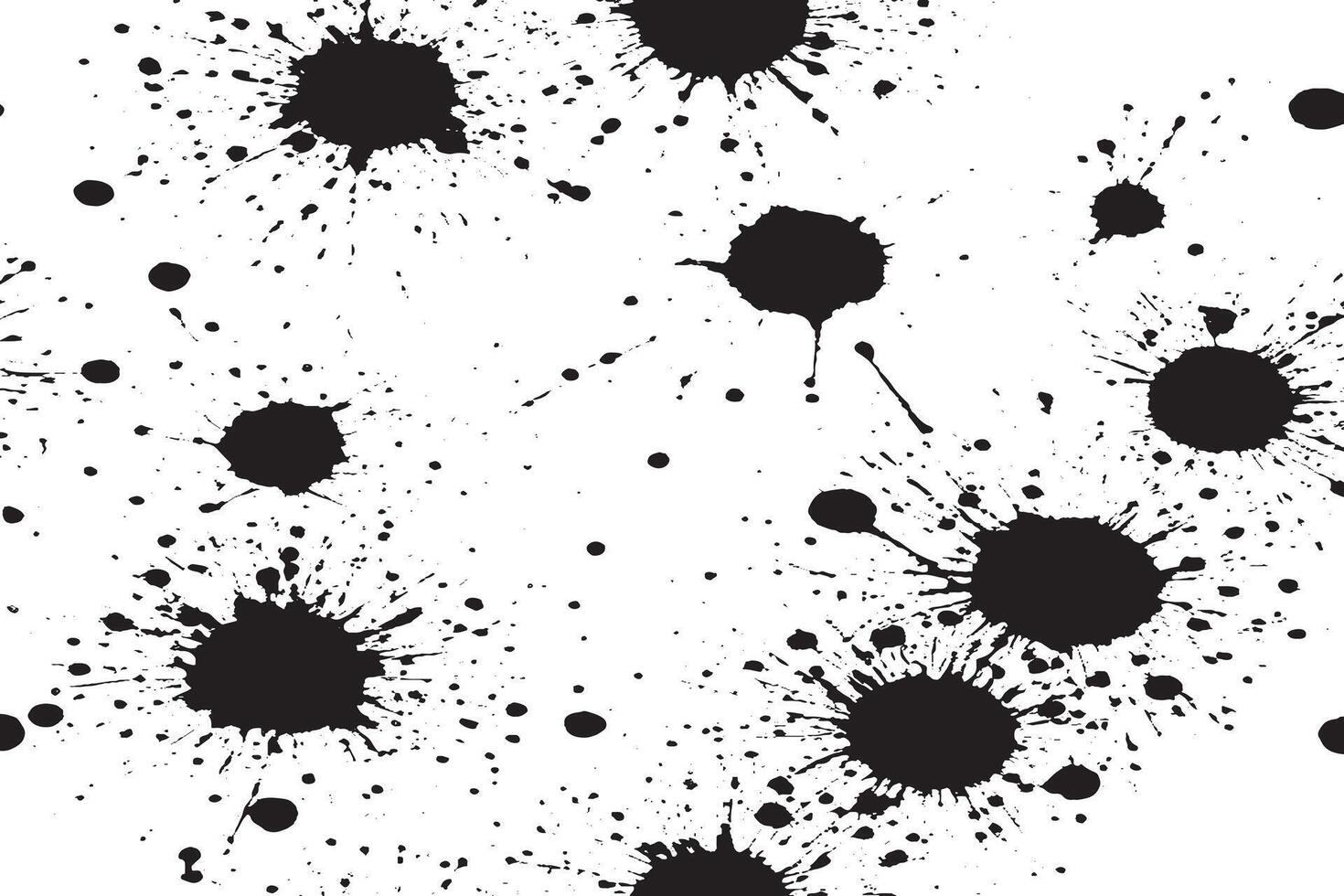 black ink splashes stains on white canvas vector