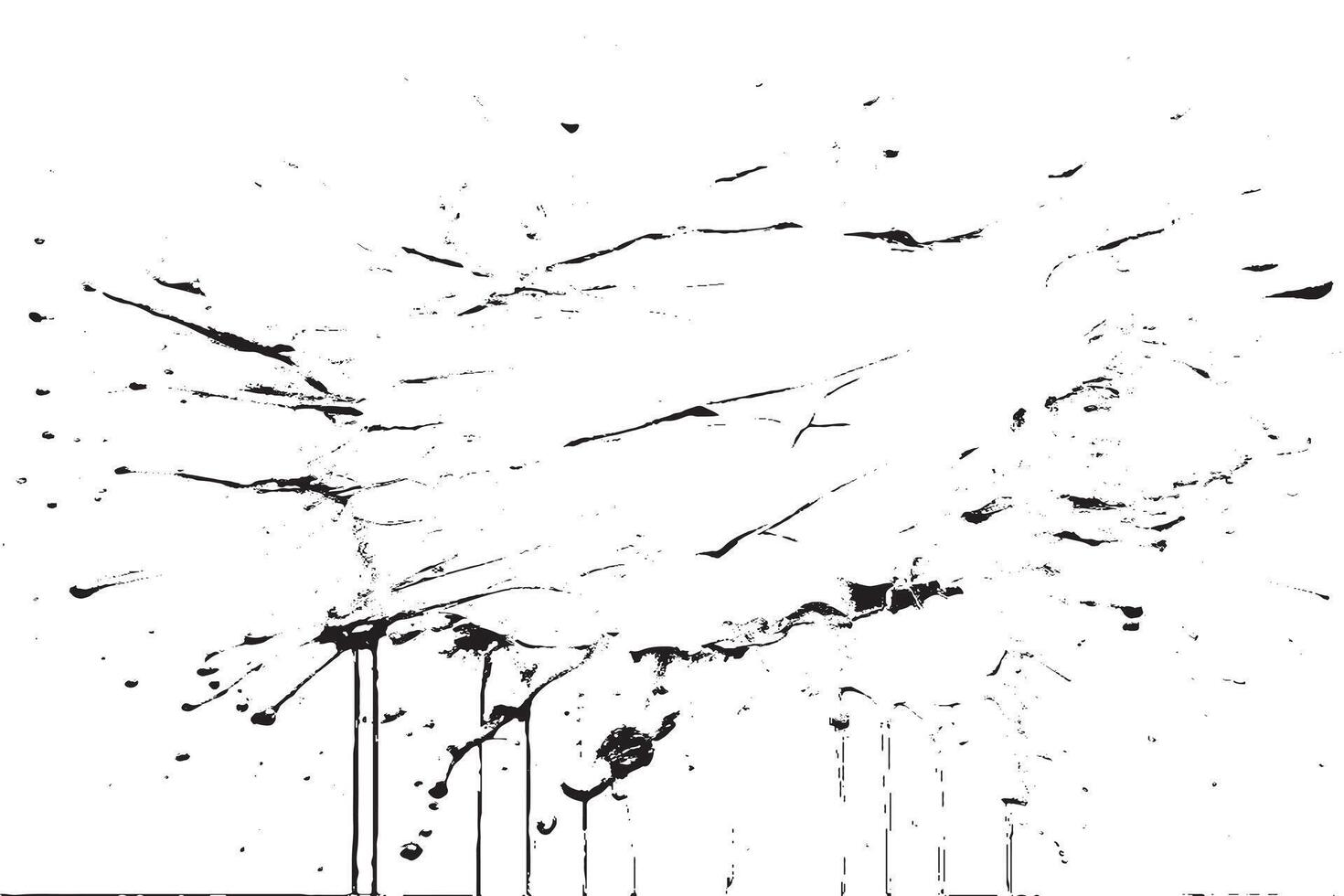 black ink splashes stains on white canvas vector