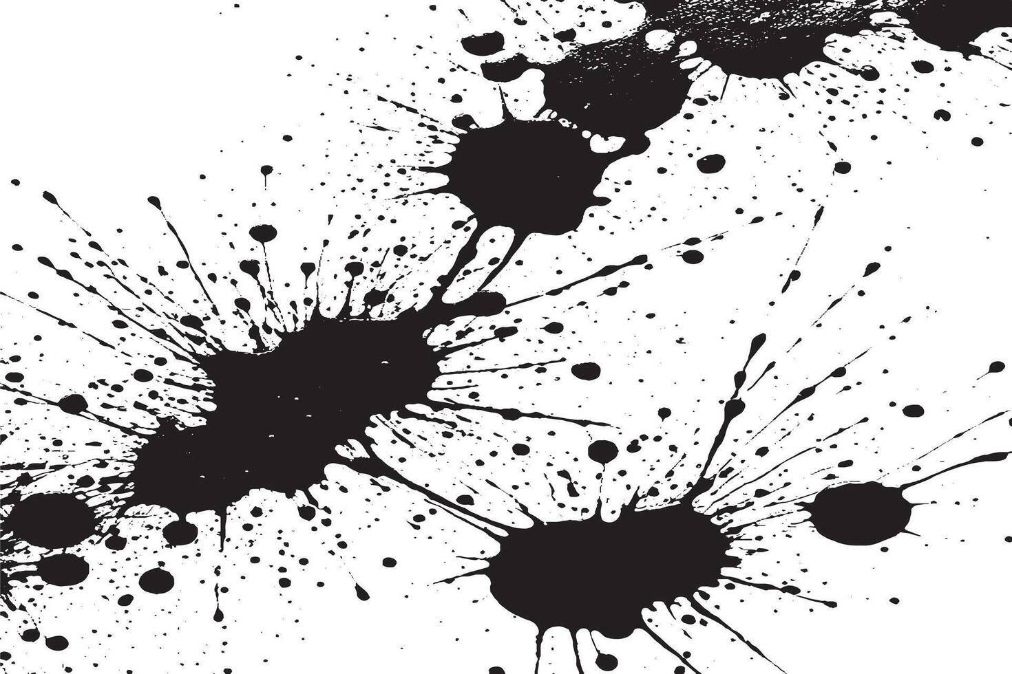 black ink splashes stains on white canvas vector