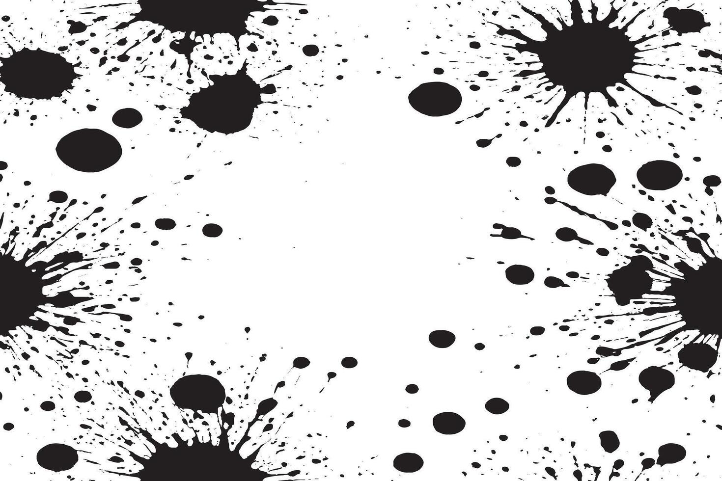 black ink splashes stains on white canvas vector