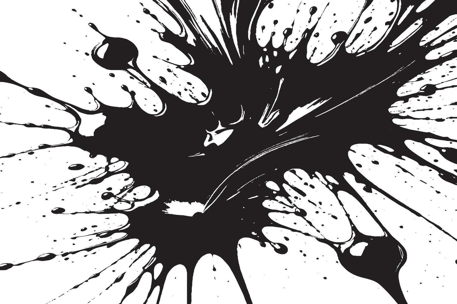 black ink splashes stains on white canvas vector