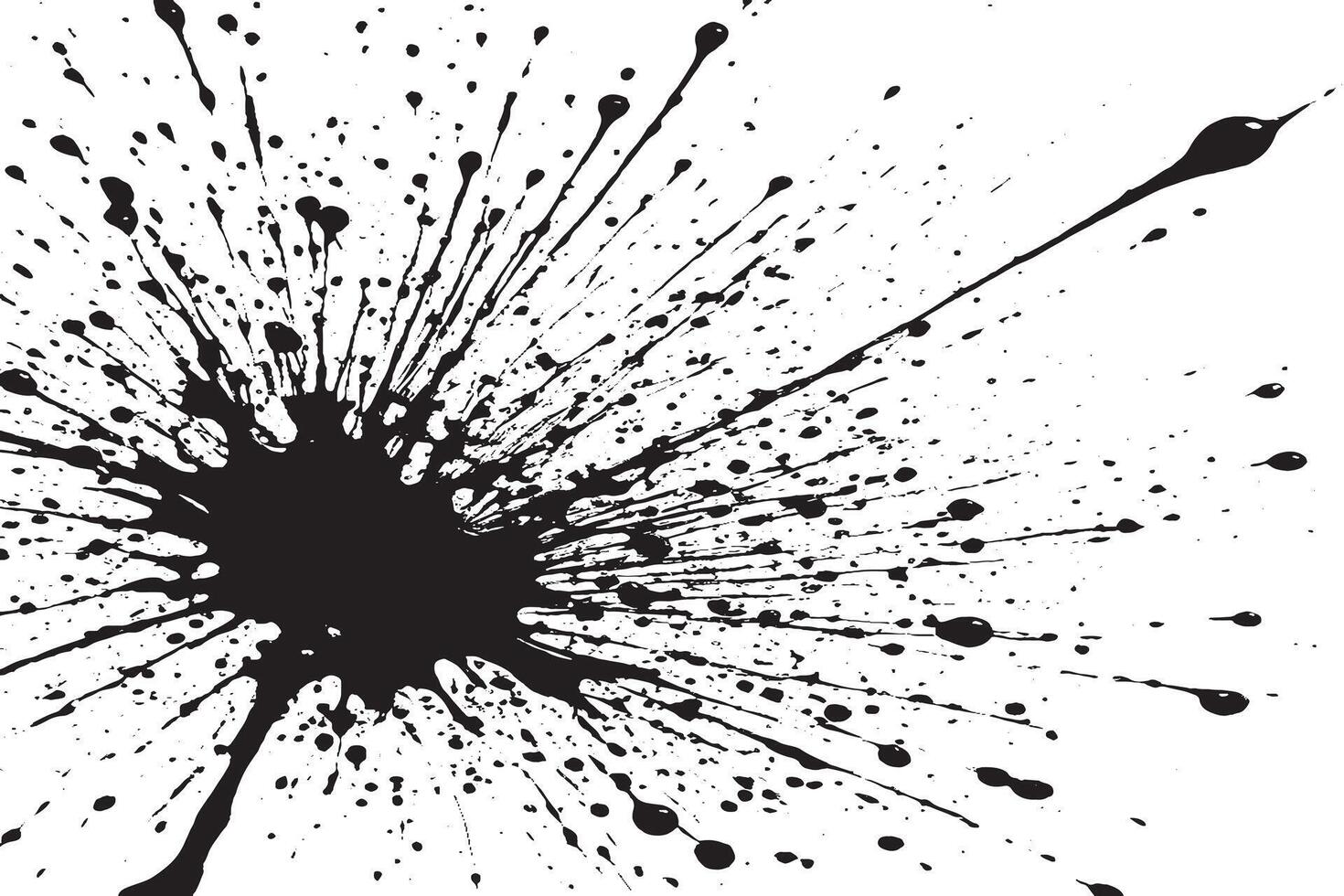 black ink splashes stains on white canvas vector