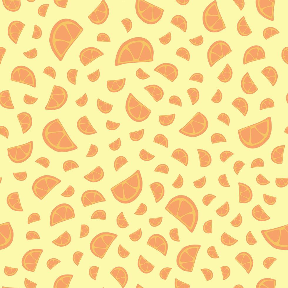 Illustration of a pattern with slices of oranges. vector