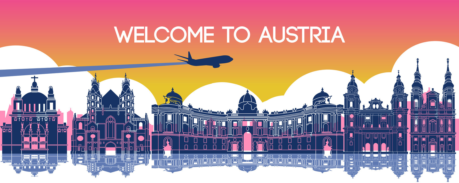 Austria famoso punto de referencia silueta estilo 46106662 Vector en