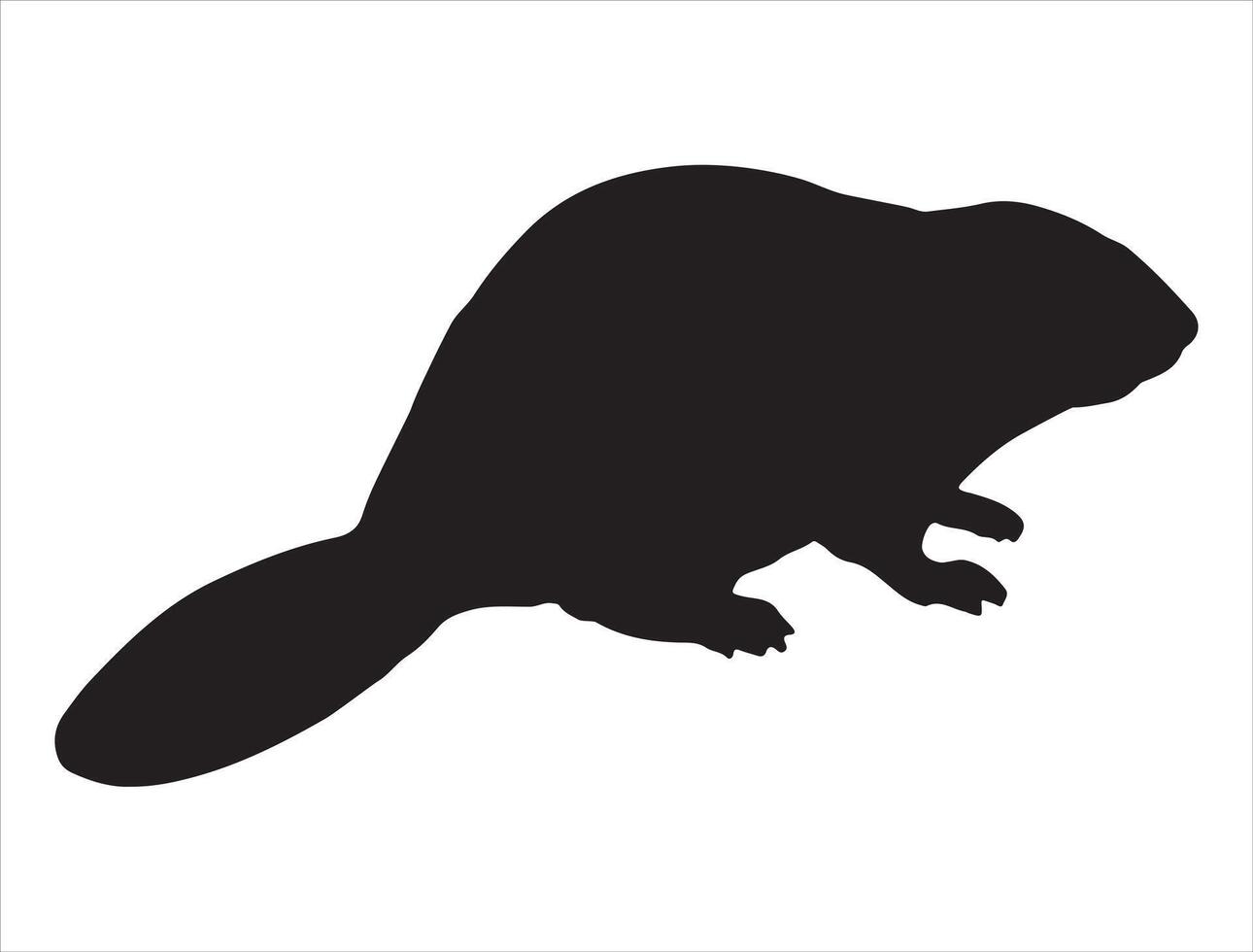 Beaver silhouette on white backgruond vector