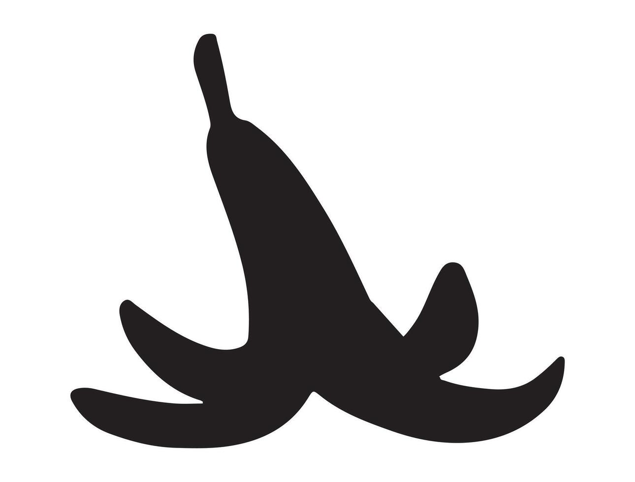 Banana peel silhouette on white background vector