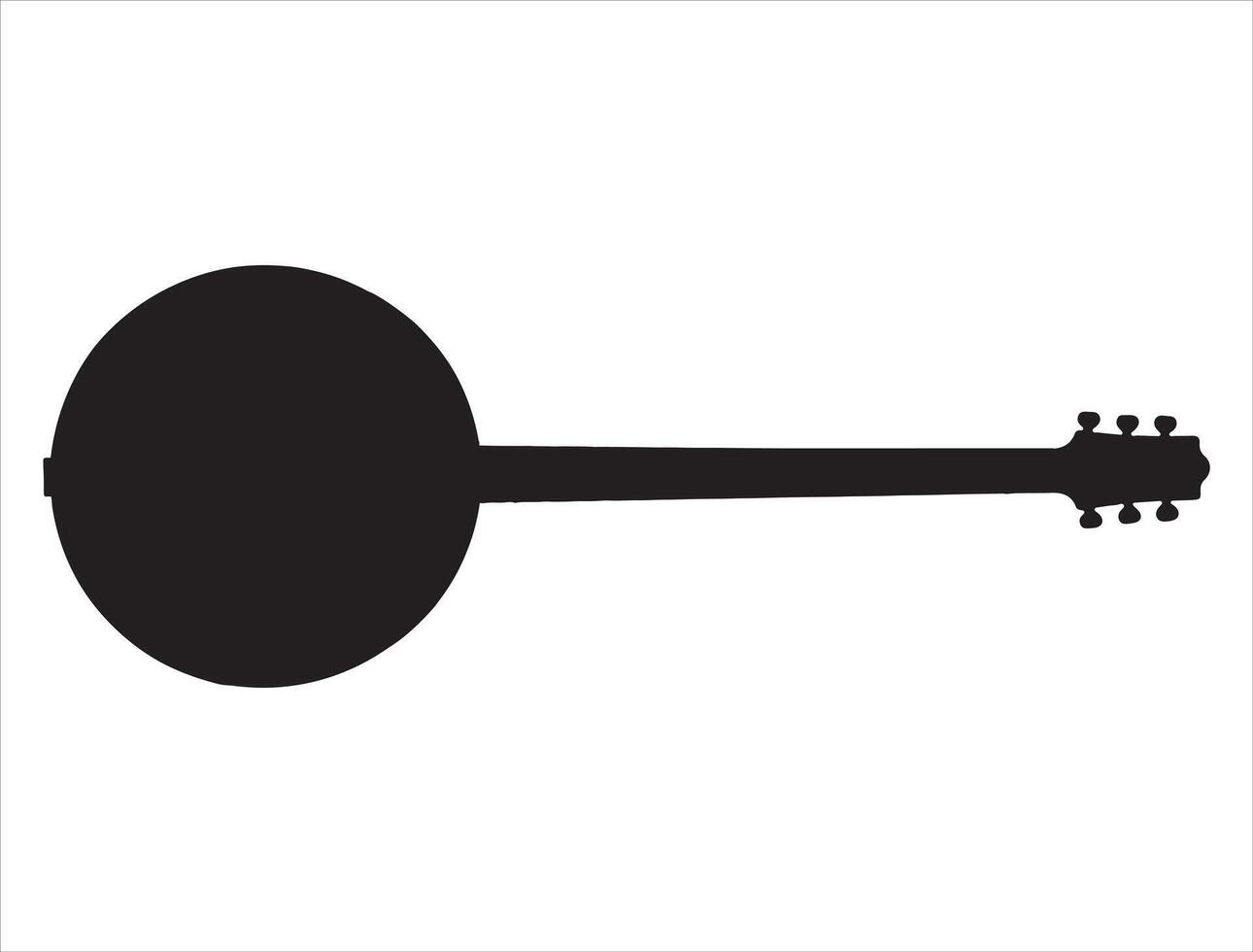 Banjo silhouette on white background vector