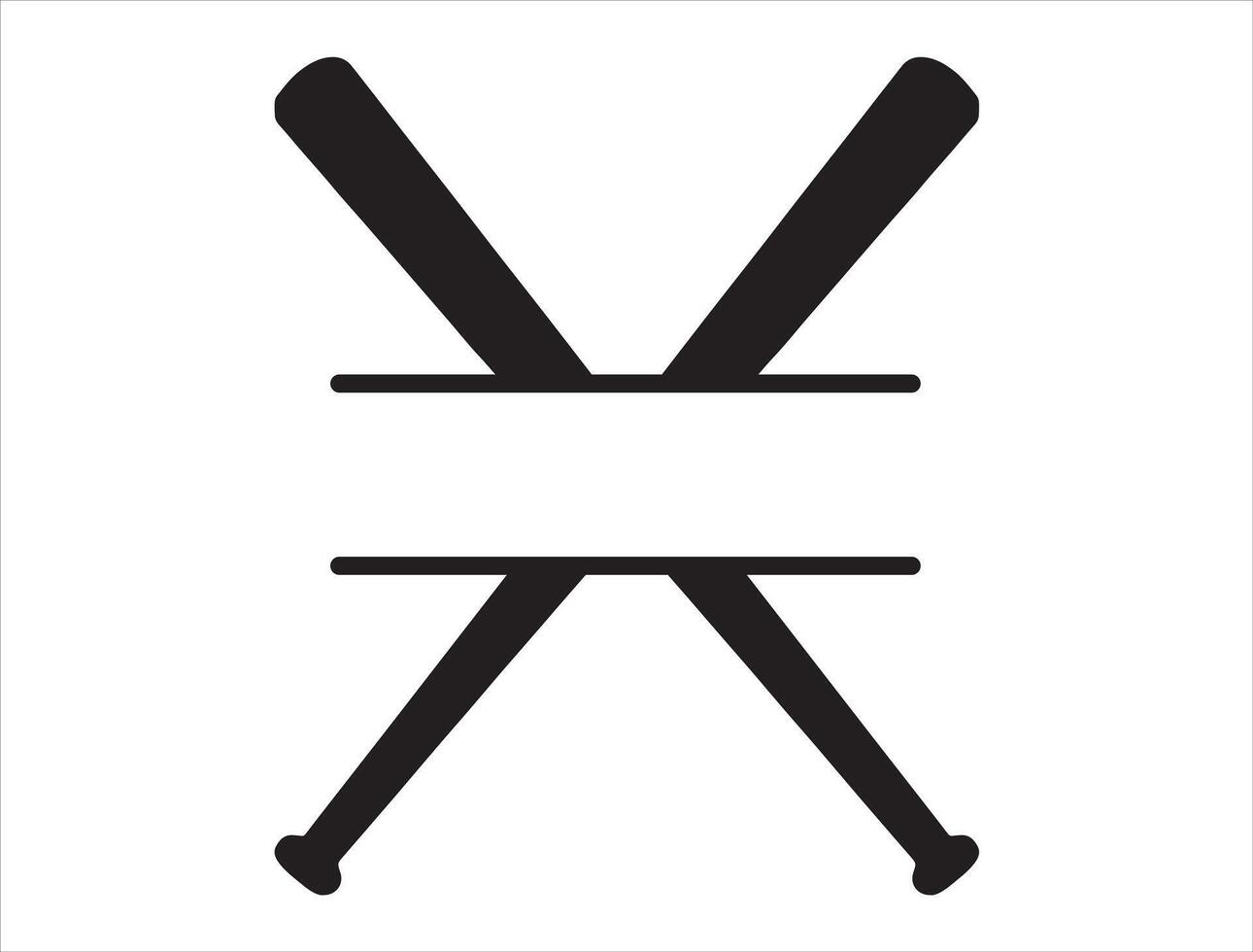 Baseball bat monogram silhouette on white background vector
