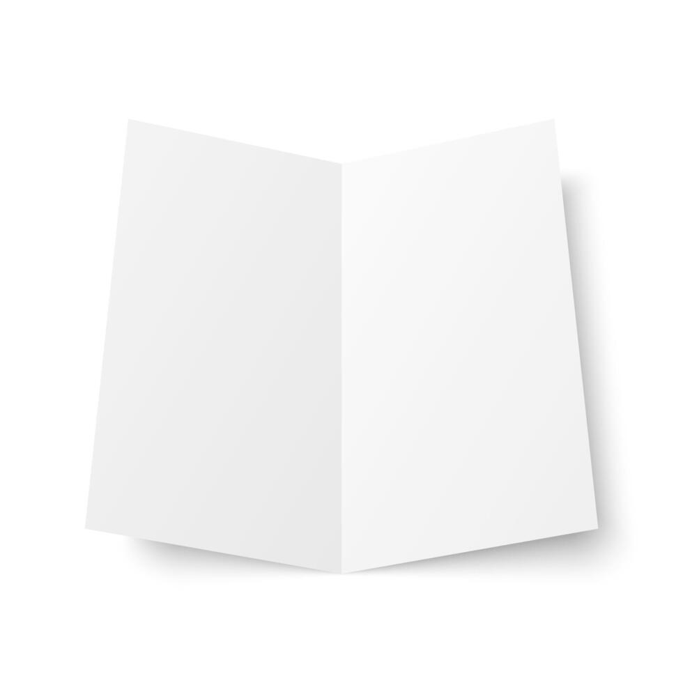 blank white twofold booklet opened vector