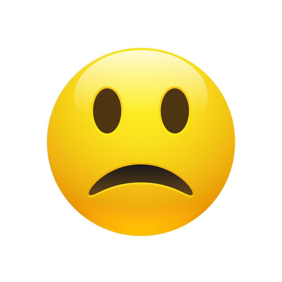 Emoji yellow sad face vector