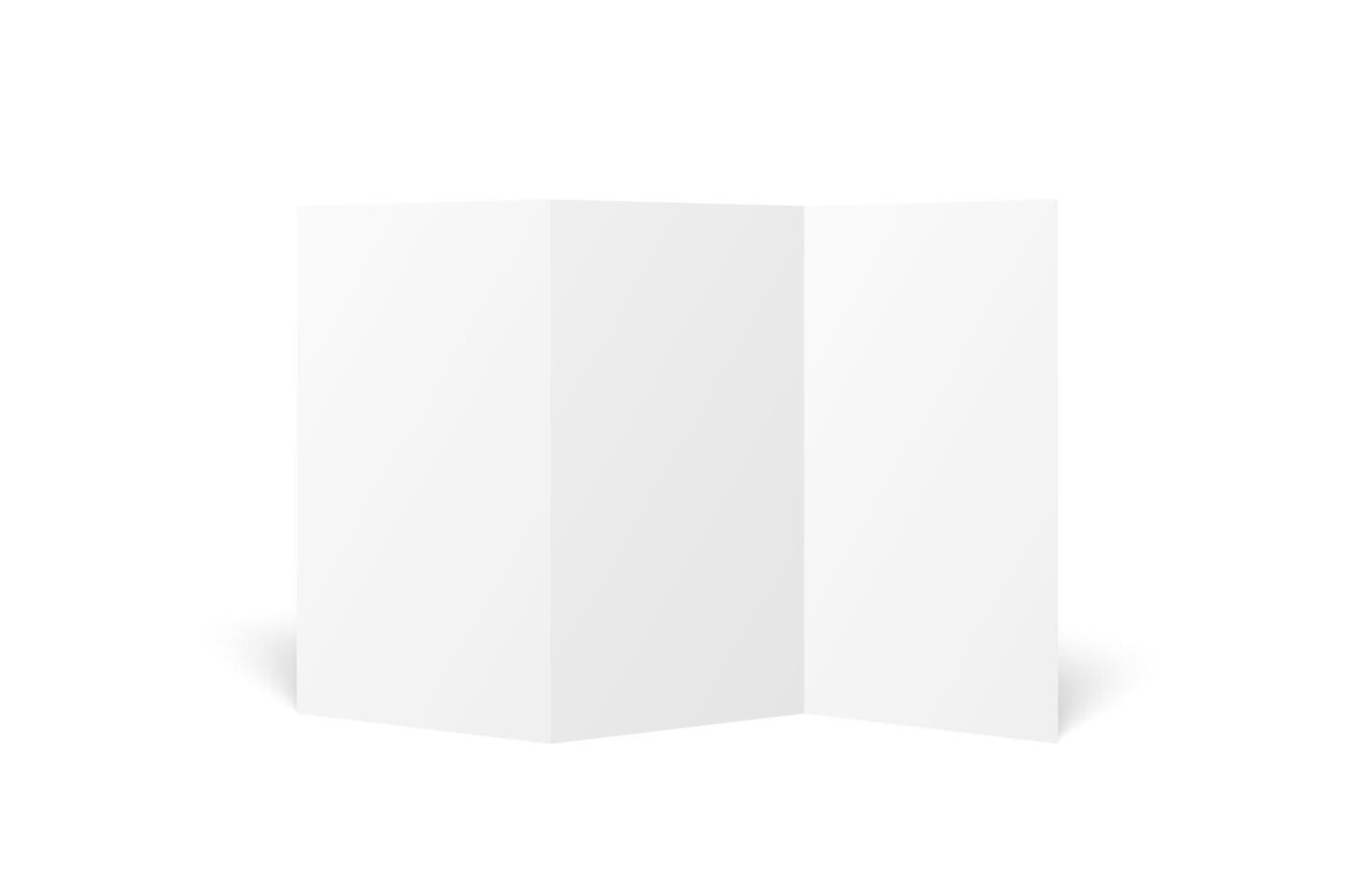 blank white trifold leaflet opened vector