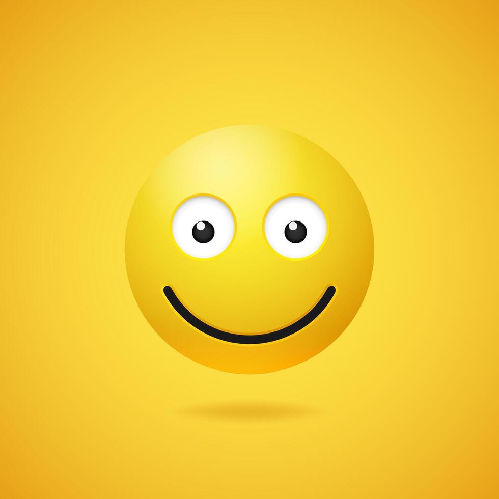 happy smiling emoticon with opened eyes vector