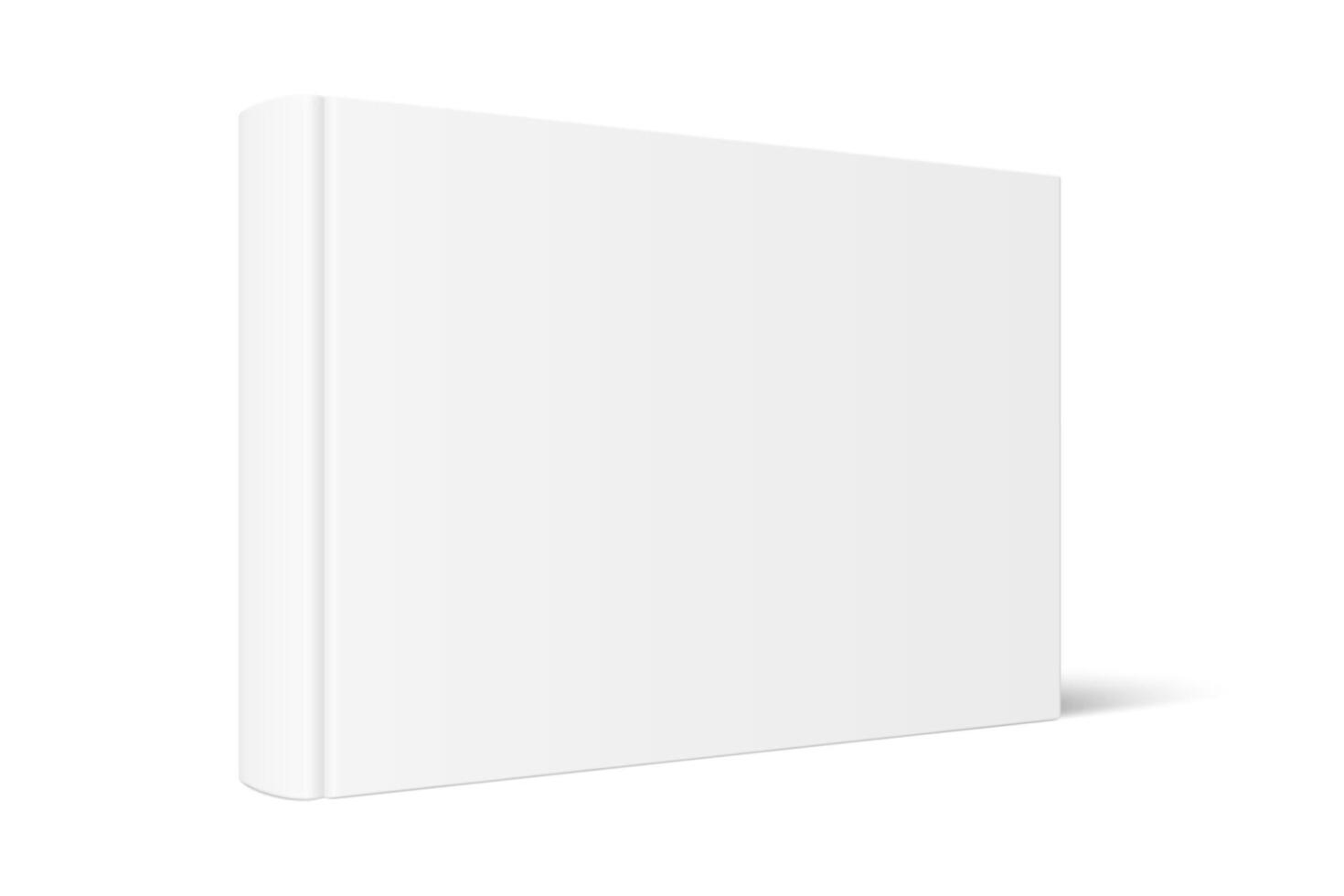 Mock up of standing book with white blank cover vector
