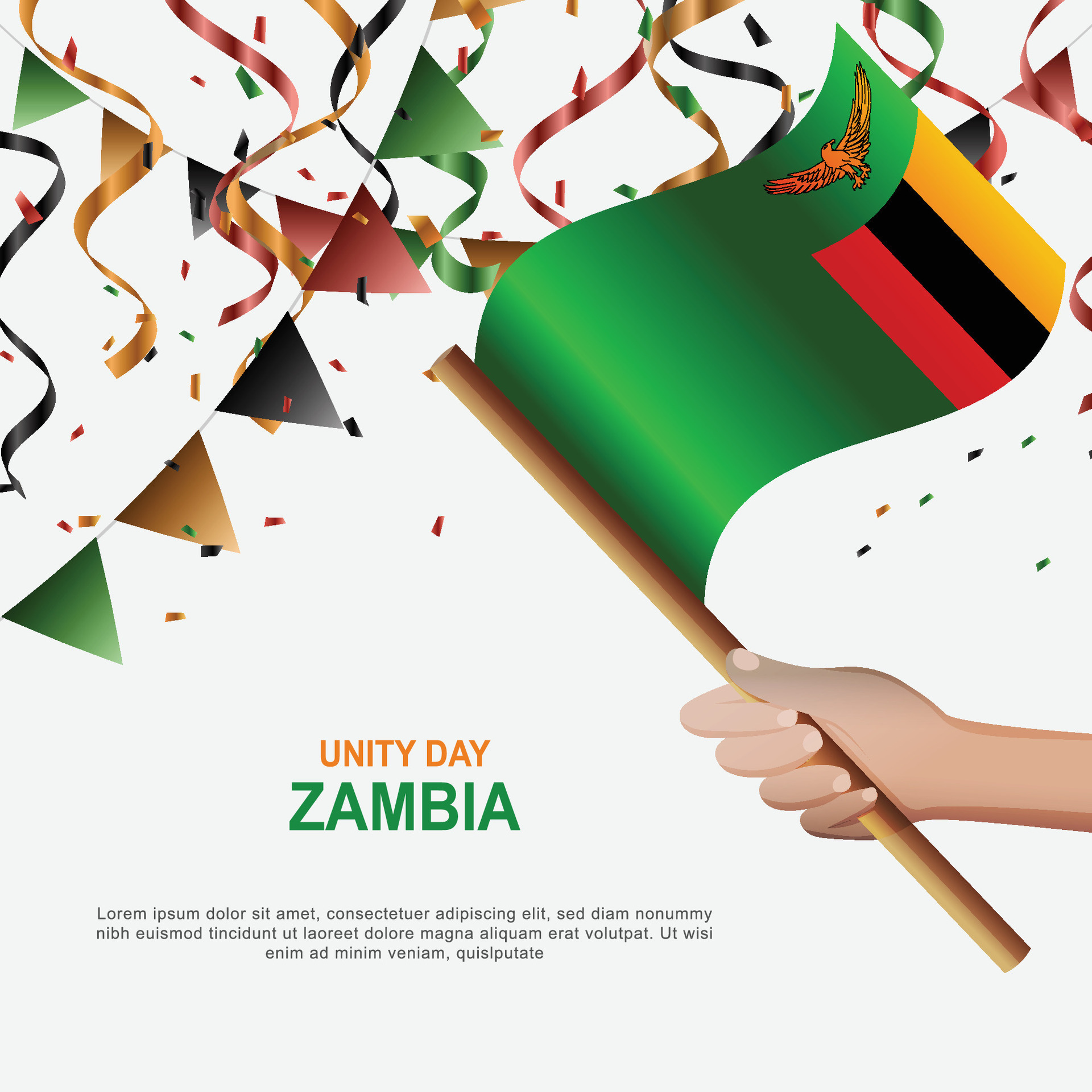 Unity Day Zambia background. 46107056 Vector Art at Vecteezy
