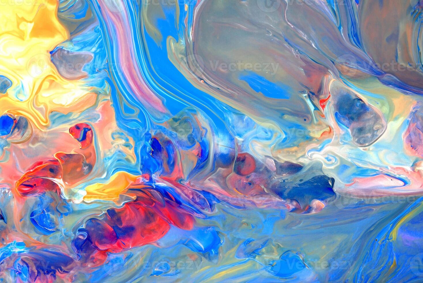 Abstract Acrylic Paint Pouring, Elegantly Blended Luxury Hues photo