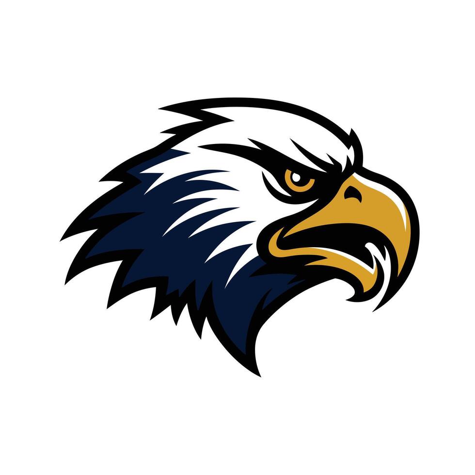 A very cool eagle head made in a very large size on a white background. vector