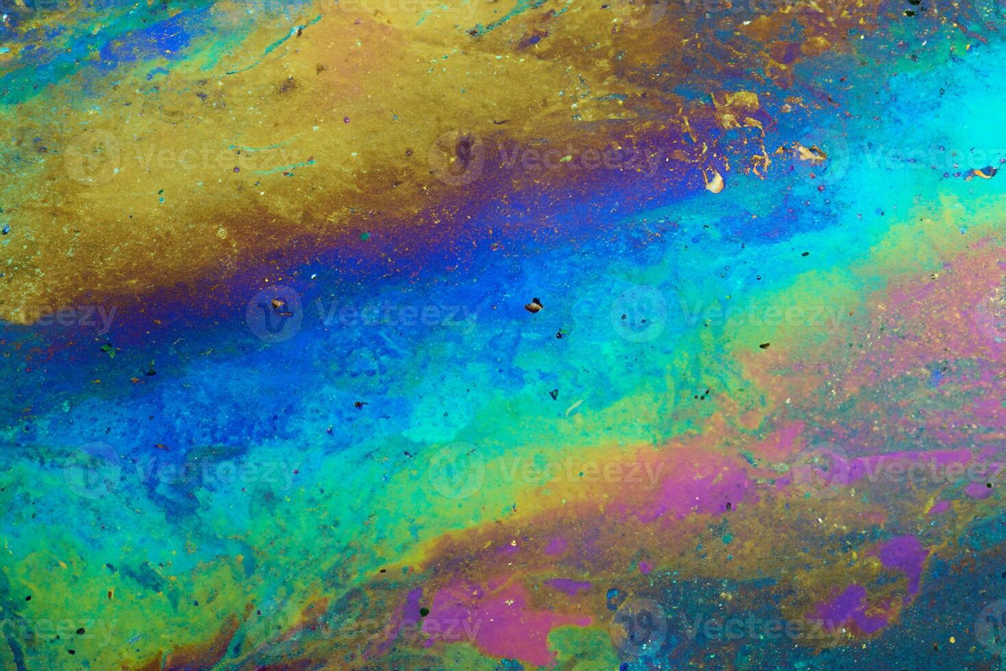 Vibrant Oil Sheen, Colorful Reflections on Water Surface photo