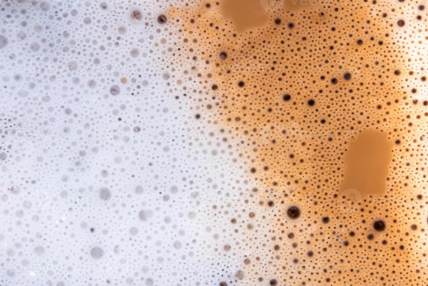 Close-up, Textured Hot Milk Coffee with Frothy Foam photo