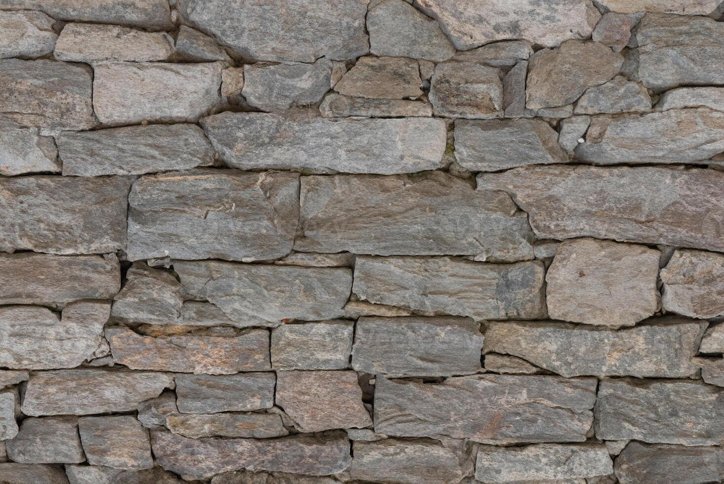 Grey Stone Siding, Textured Background of Varied Stone Sizes photo