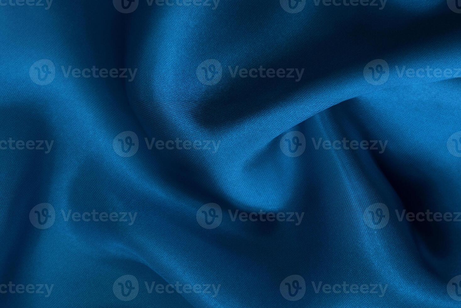 Dark Blue Fabric Texture, Crumpled Silk and Linen Pattern for Background and Design photo