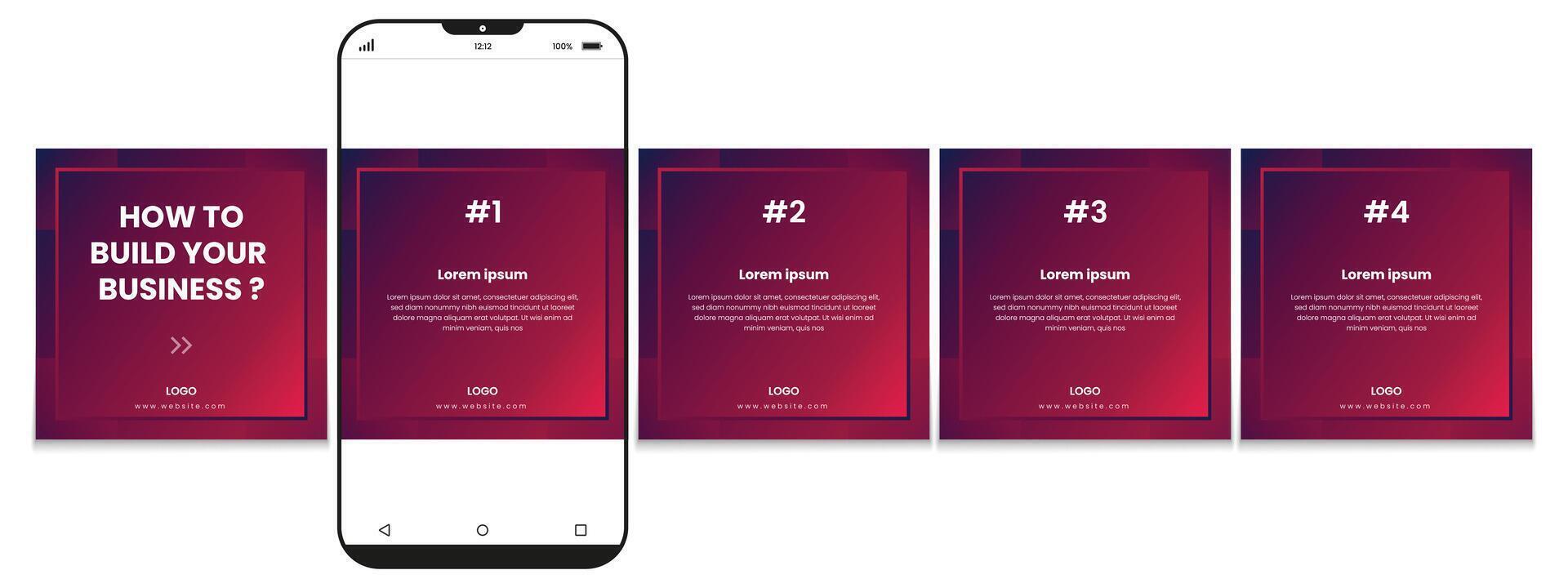 Editable carousel post, creative social media carousel template, modern and editable business carousel template design vector